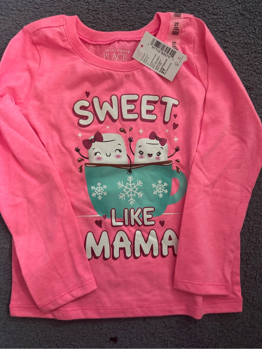 The Children's Place Pink "Sweet Like Mama" Long Sleeve Tee - 2T